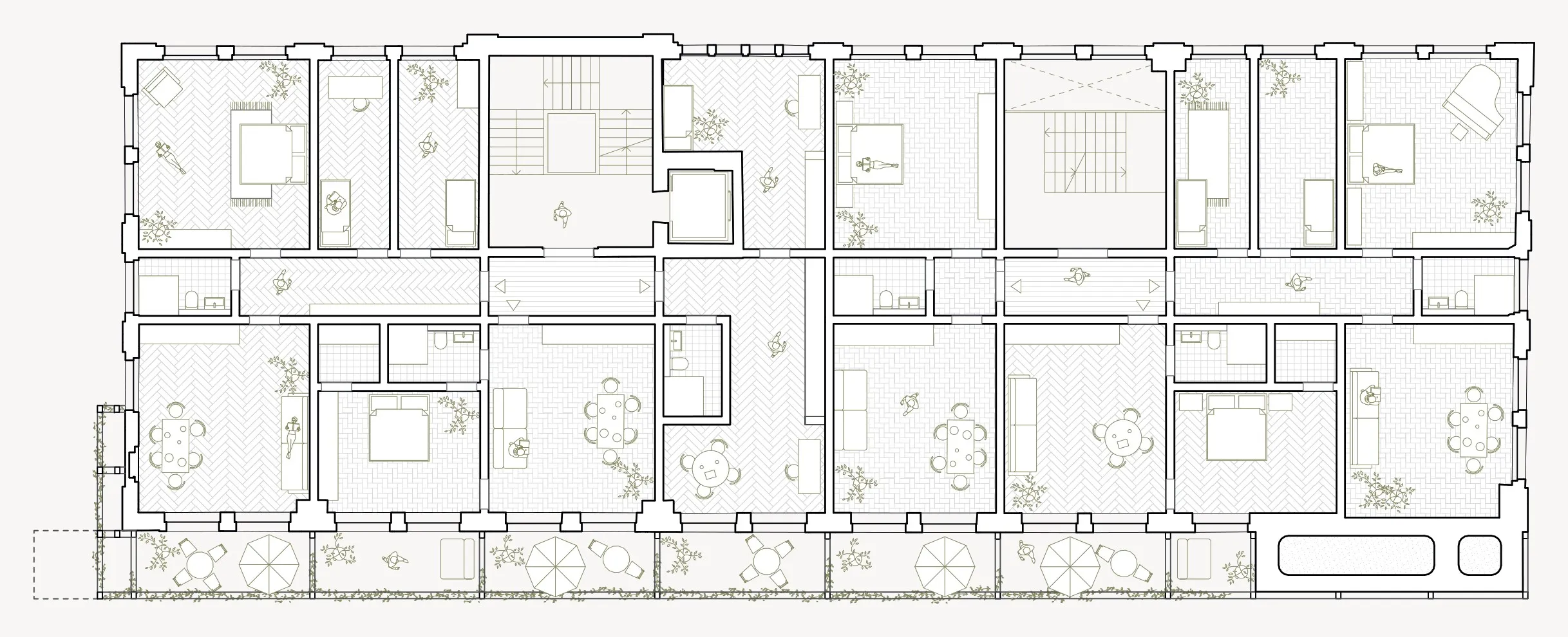 Grundriss eines Regelgeschosses